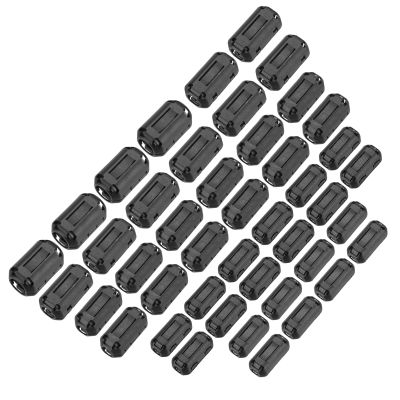 sourcing map Ferrite Ring Cores, EMI Cable Clips, Black, 44 Pieces
