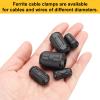 sourcing map Ferrite Ring Cores, EMI Cable Clips, Black, 44 Pieces view 3