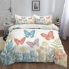 XCQHZYQ Butterfly Floral 3D Duvet Cover Set, 180 x 200 cm view 2