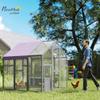 PawHut Chicken Run, 3.07 x 1.7 x 1.8 x 1.8 m, Wooden, Gray view 2