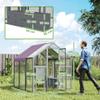 PawHut Chicken Run, 3.07 x 1.7 x 1.8 x 1.8 m, Wooden, Gray view 3