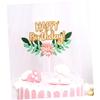 Christmas Party Cake Insert Cards, 4-Piece Paper Set with Sticks view 1