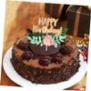 Christmas Party Cake Insert Cards, 4-Piece Paper Set with Sticks view 4