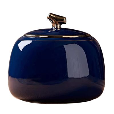 Ceramic Tea Storage Jar, 800 ml, Dark Blue