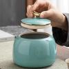 Ceramic Tea Storage Jar, 800 ml, Dark Blue view 3