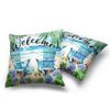 Kwlegh Summer Beach Pillow Covers, 18 x 18 in, 2-Pack, Coastal Palm Design, Outdoor Nautical Cotton-Linen Covers view 2
