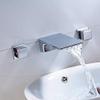 Kitchen Faucet, Handcrafted Sink Faucet with Square Handle, Deck-Mount Mixer, Chrome Finish view 2