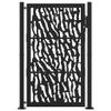 Myheimly Steel Garden Gate, Black, Laser-Cut Design, 105 x 155 cm view 3