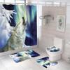 Weier Wolf Bathroom Rug Set, Non-Slip, Washable, 3-Piece Bath Mat Set view 1