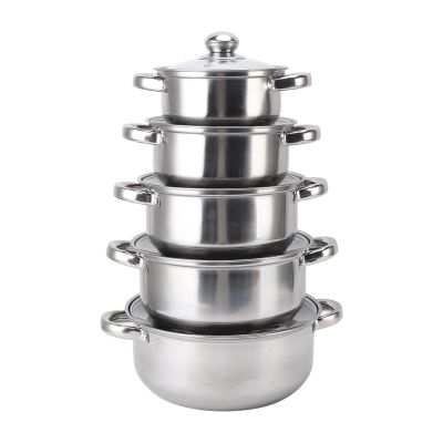 Stainless Steel Cookware Set with Glass Lids, 16–24 cm