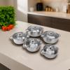 Stainless Steel Cookware Set with Glass Lids, 16–24 cm view 3