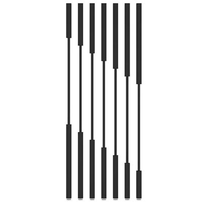 Room Divider Posts, Black, 47/65/72/76/80/95/100/110/115/120 in High, Privacy Screen, 7-Pack (Black A, H 145 cm)