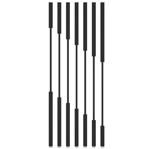 Room Divider Posts, Black, 47/65/72/76/80/95/100/110/115/120 in High, Privacy Screen, 7-Pack (Black A, H 145 cm)