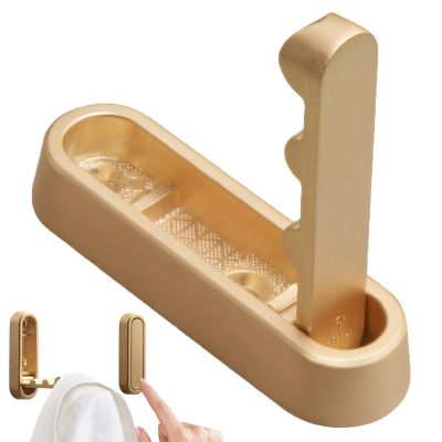 Carreneu Folding Wall-Mounted Coat Hook, 90° Foldable, Gold
