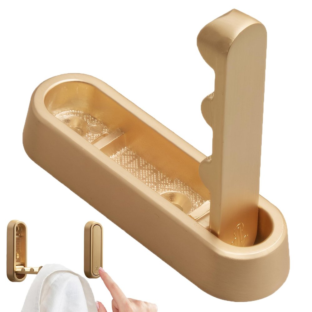 Carreneu Folding Wall-Mounted Coat Hook, 90° Foldable, Gold