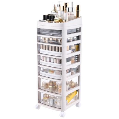 Bathroom Storage Cabinet with Clear Drawers and Wheels