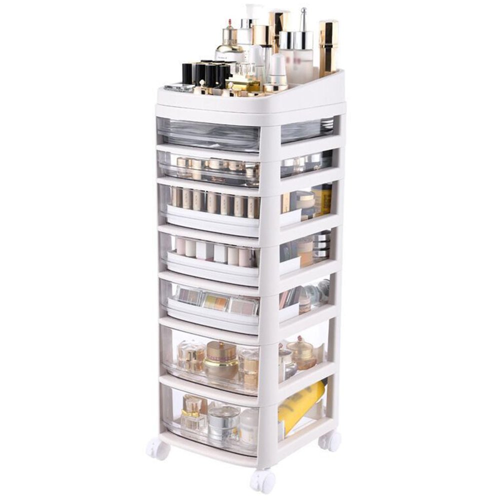 Bathroom Storage Cabinet with Clear Drawers and Wheels