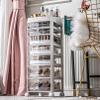 Bathroom Storage Cabinet with Clear Drawers and Wheels view 2