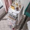 Bathroom Storage Cabinet with Clear Drawers and Wheels view 3