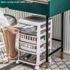 Bathroom Storage Cabinet with Clear Drawers and Wheels view 4
