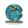 Sea Conch Shell Turtle Ceramic Car Coasters, 2-Pack for Cup Holders view 1