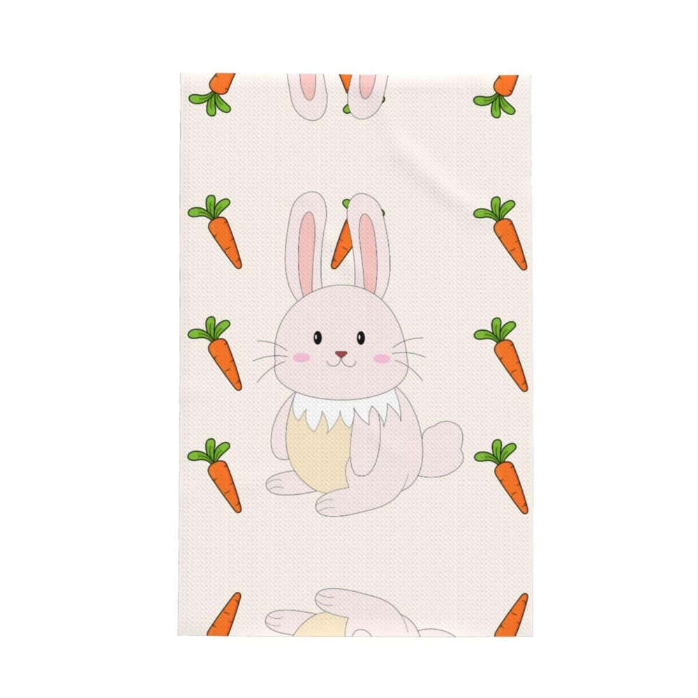 SSYGHT Kitchen Towel with Smiling Rabbit Print, Reusable and Washable