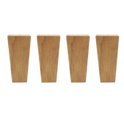 Solid Rubber Wood Furniture Legs, Square, Set of 4