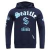 Pro Standard Men's NHL Old English Pro Cotton Fleece Hoodie, Midnight Navy, Large view 1