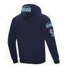 Pro Standard Men's NHL Old English Pro Cotton Fleece Hoodie, Midnight Navy, Large view 4