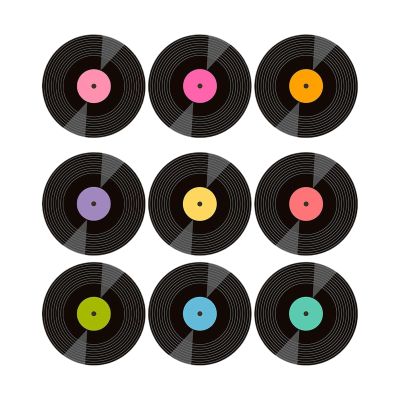 Retro Music Record Coasters