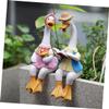 BESPORTBLE 2-Piece Garden Duck Figurine Set, Weather-Resistant Resin, Cartoon-Style Outdoor Decor view 3