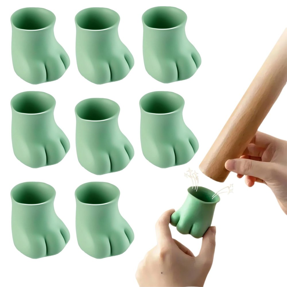 ZFFOZZ Silicone Table and Chair Leg Covers, Non-Slip, 8-Piece Set (R-Green*8, M)