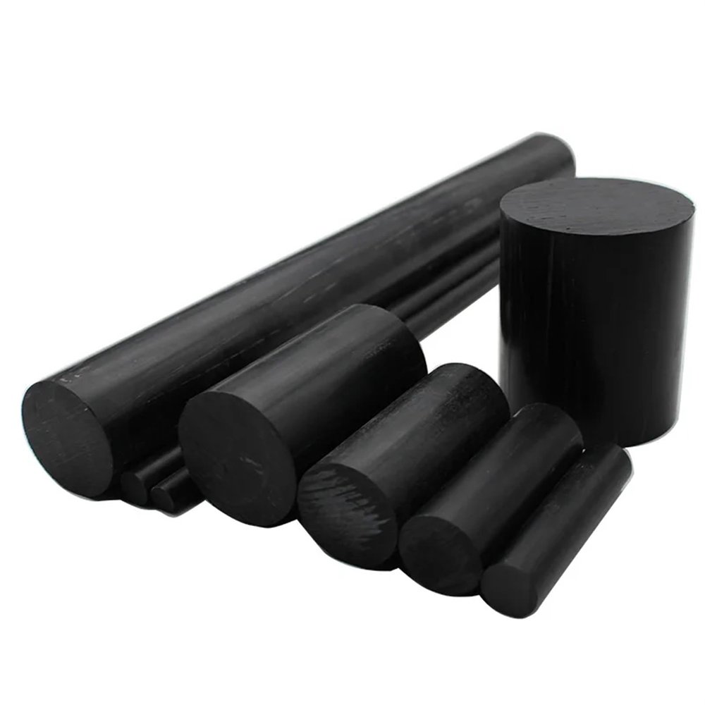 GIJMZY Black Round Rod, High-Density Polyethylene and PA6 Pure Nylon, Wear-Resistant, 3–300 mm Diameter (100 mm Length, 5 mm, 10 pcs)