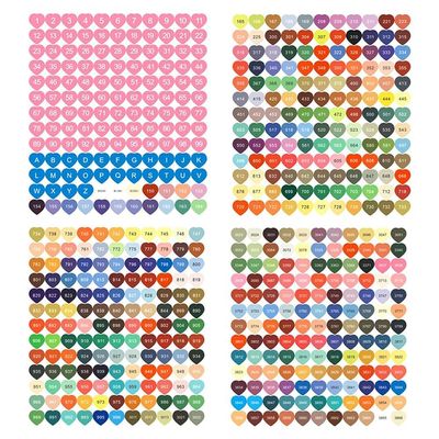 Inkoby Sticker Set, Colored Number Labels for Storage Boxes, Diamond Painting Motif B