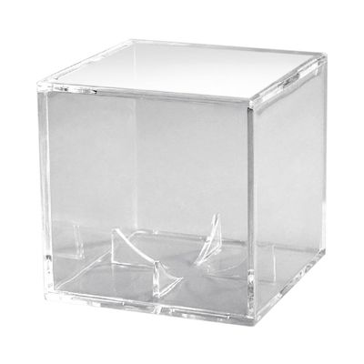 Baseball Display Case, UV Protection, Acrylic, Square, Transparent, for 22.9 cm Balls, 3-Pack