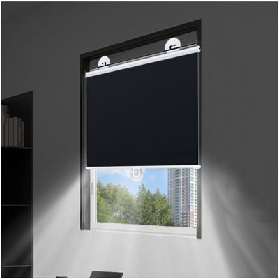 Sonakia Blackout Roller Shade with Suction Cups, Black, 30 x 150 cm