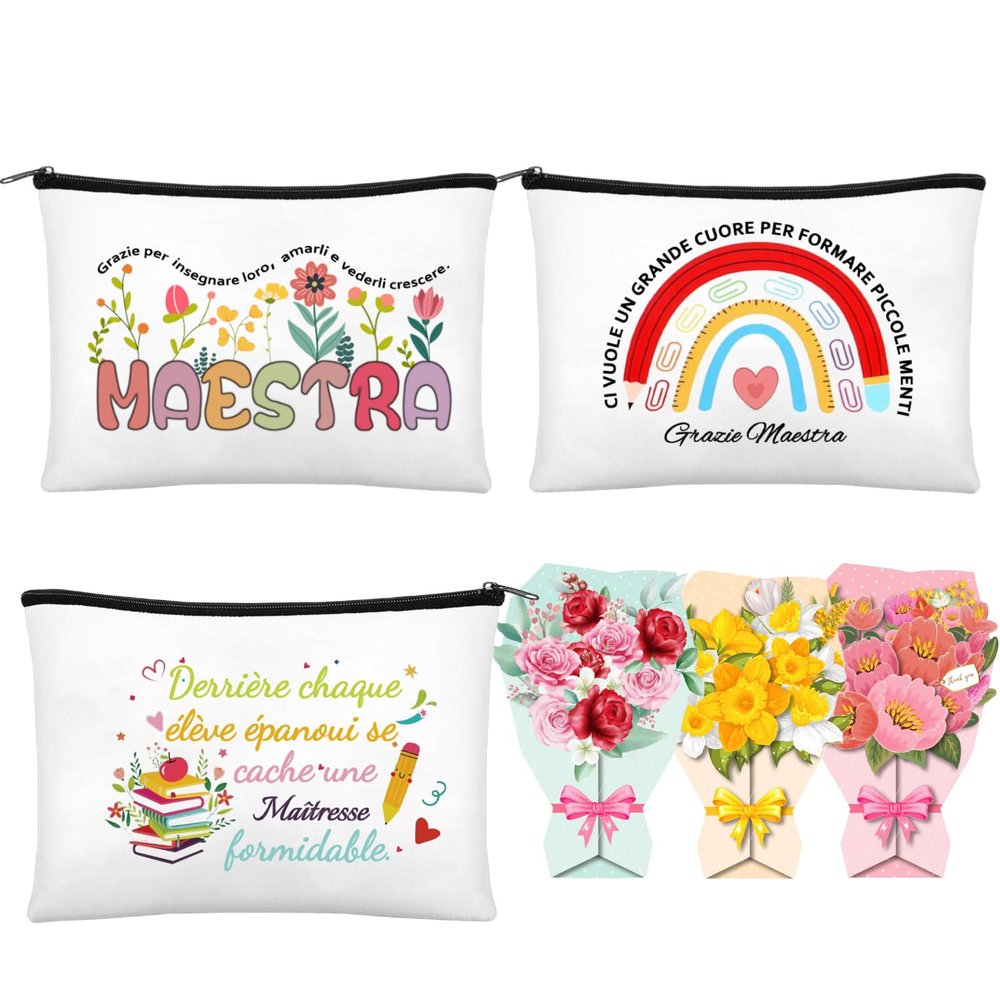 LOHENYOR Farewell Gift for Preschool Teacher or Teacher, Heart Pouch with Greeting Card