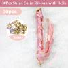 30 Wedding Wands with Bells, Pink Ribbon Streamers, 30 Pieces view 2
