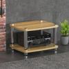AV Shelf Hi-Fi Audio Cabinet Stand, Turntable MDF Stand, Audio Rack with Shock-Absorbing Feet, Power Amp Shelf, Equipment Cabinet, Wood, 60 x 48 x 38 cm view 3