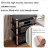 AV Shelf Hi-Fi Audio Cabinet Stand, Turntable MDF Stand, Audio Rack with Shock-Absorbing Feet, Power Amp Shelf, Equipment Cabinet, Wood, 60 x 48 x 38 cm view 4