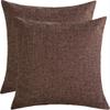 Linen Decorative Pillow Covers, 2-Pack, Coffee, 60 x 60 cm view 1