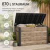 Keter Ontario Garden Storage Box, 870 L | 147 x 83 x 86 cm | Wood-Look Plastic | Gas-Strut Lid | Lockable view 4