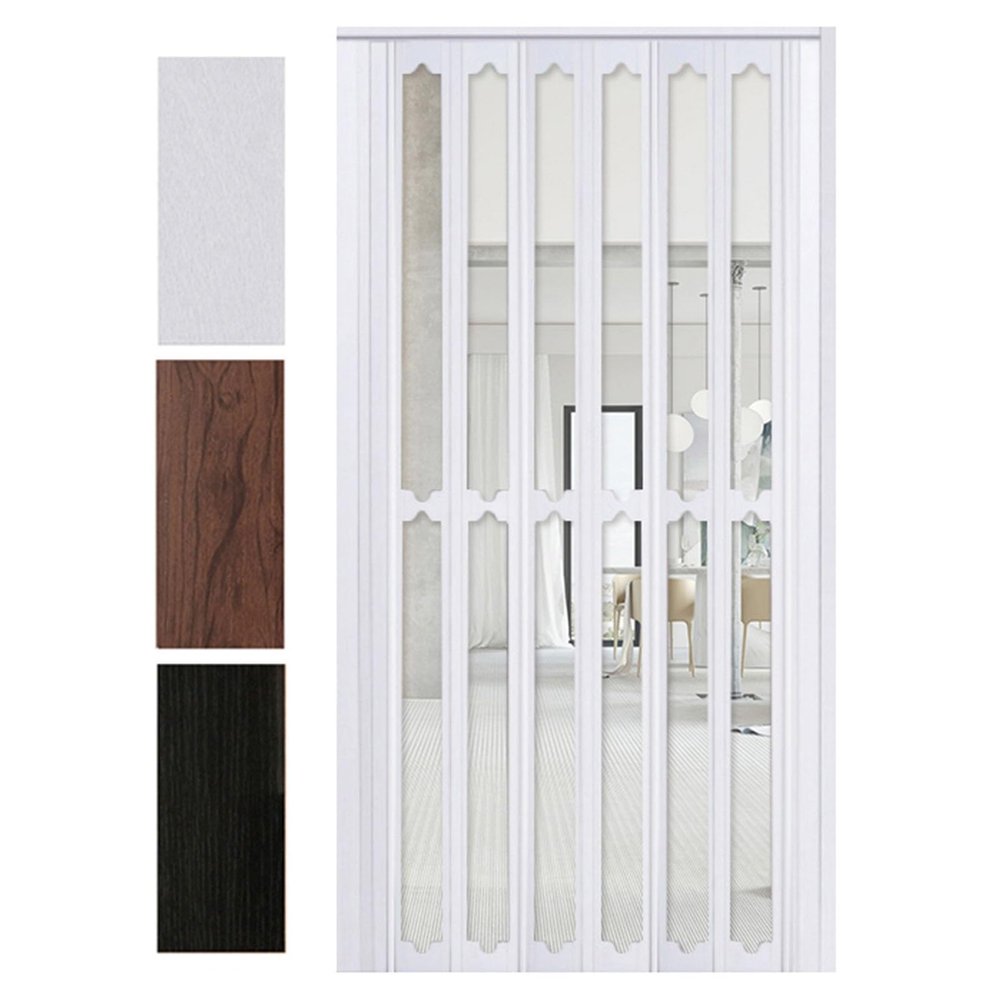 Transparent Acrylic Accordion Door, PVC Folding Room Divider, 42 x 80 in