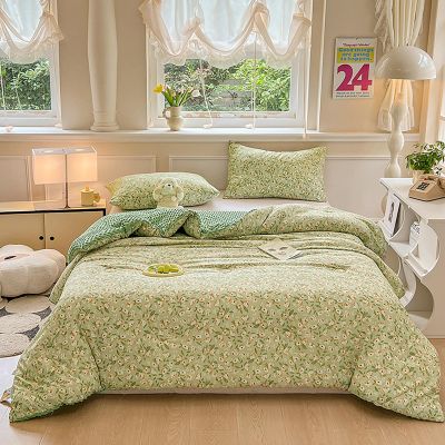 Gycdwjh Down Duvet 200 x 230 cm, 100% Organic Cotton All-Season Washable Quilted Blanket, Color 5, 110 x 150 cm