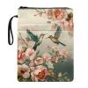 Portable Book Sleeve with Pocket, Hummingbird Floral Pattern view 1