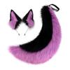 QinRuan Faux Fur Wolf Ear Headband, Furry, for Halloween and Parties, Purple-Black view 1