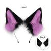 QinRuan Faux Fur Wolf Ear Headband, Furry, for Halloween and Parties, Purple-Black view 3