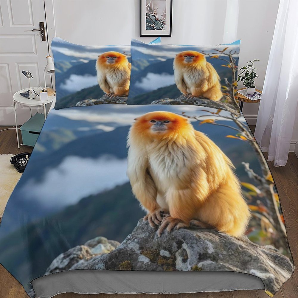 GGJJTT Monkey 3D Duvet Cover Set for Boys and Girls, Breathable Microfiber, Double 200 x 200 cm