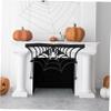 Black Felt Spiderweb Fireplace Mantel Scarf for Halloween Parties view 4