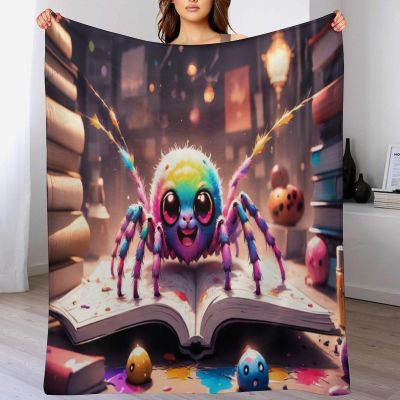 Spider Flannel Fleece Throw Blanket, Super-Soft Warm Microfiber Blanket for Sofa, 150 × 200 cm